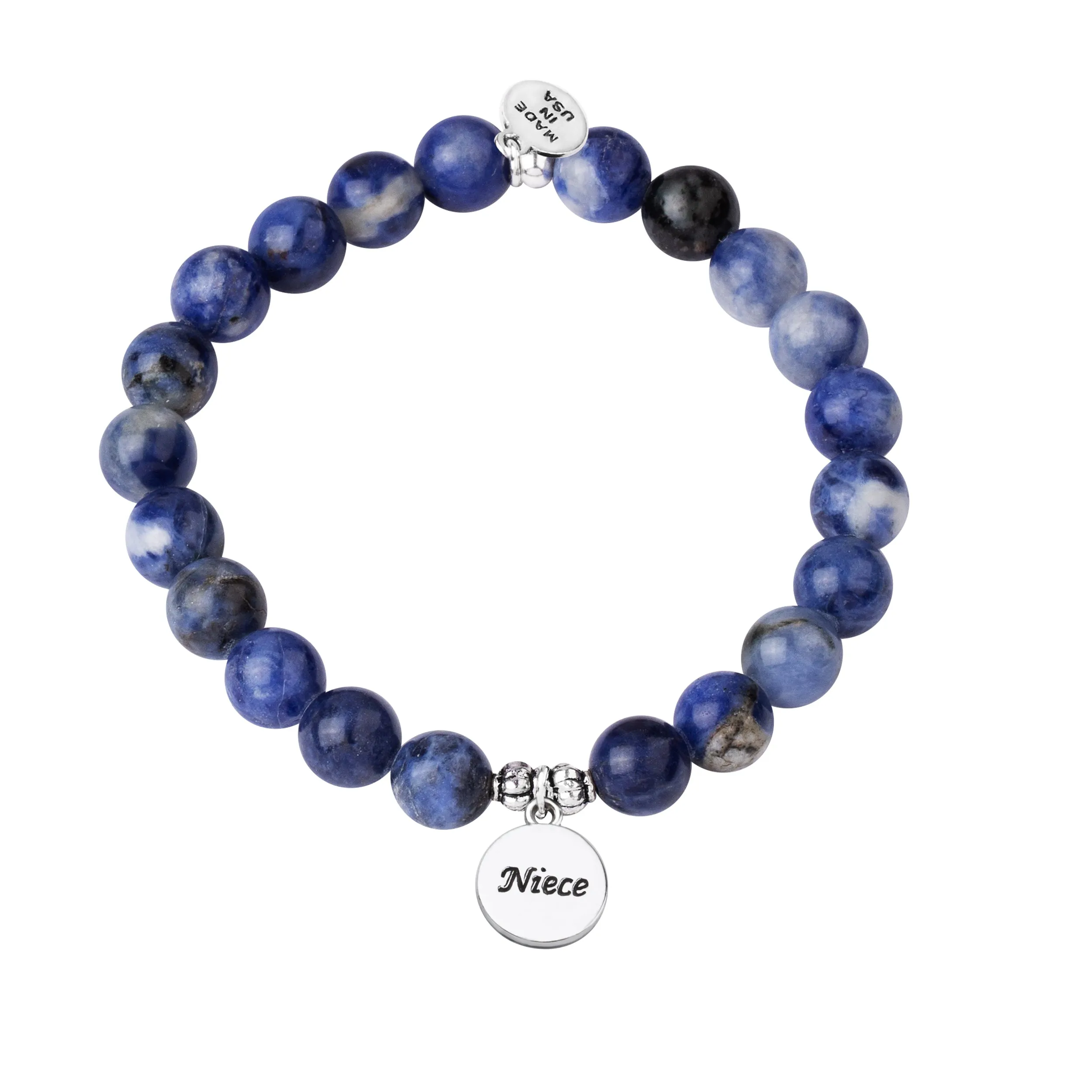 Niece | Stone Beaded Charm Bracelet | Sodalite