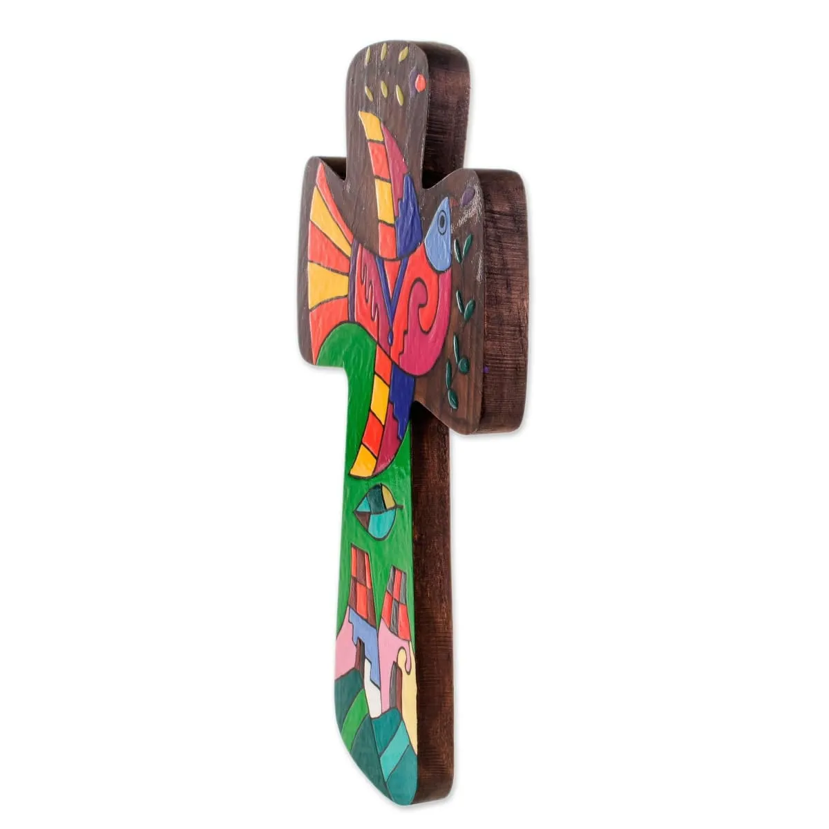 Novica Bird Of Peace Wood Wall Cross