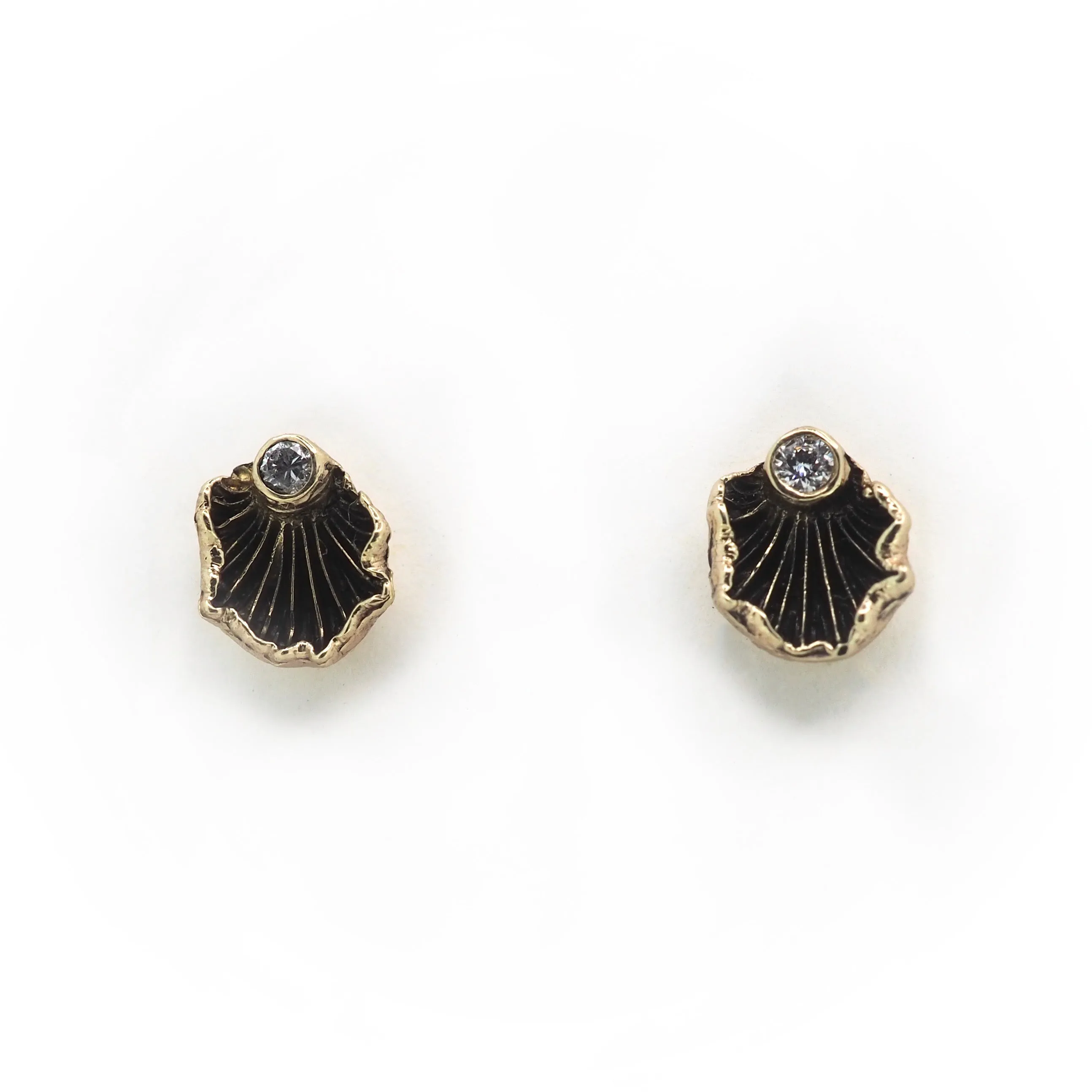 Oyster mushroom stud earrings