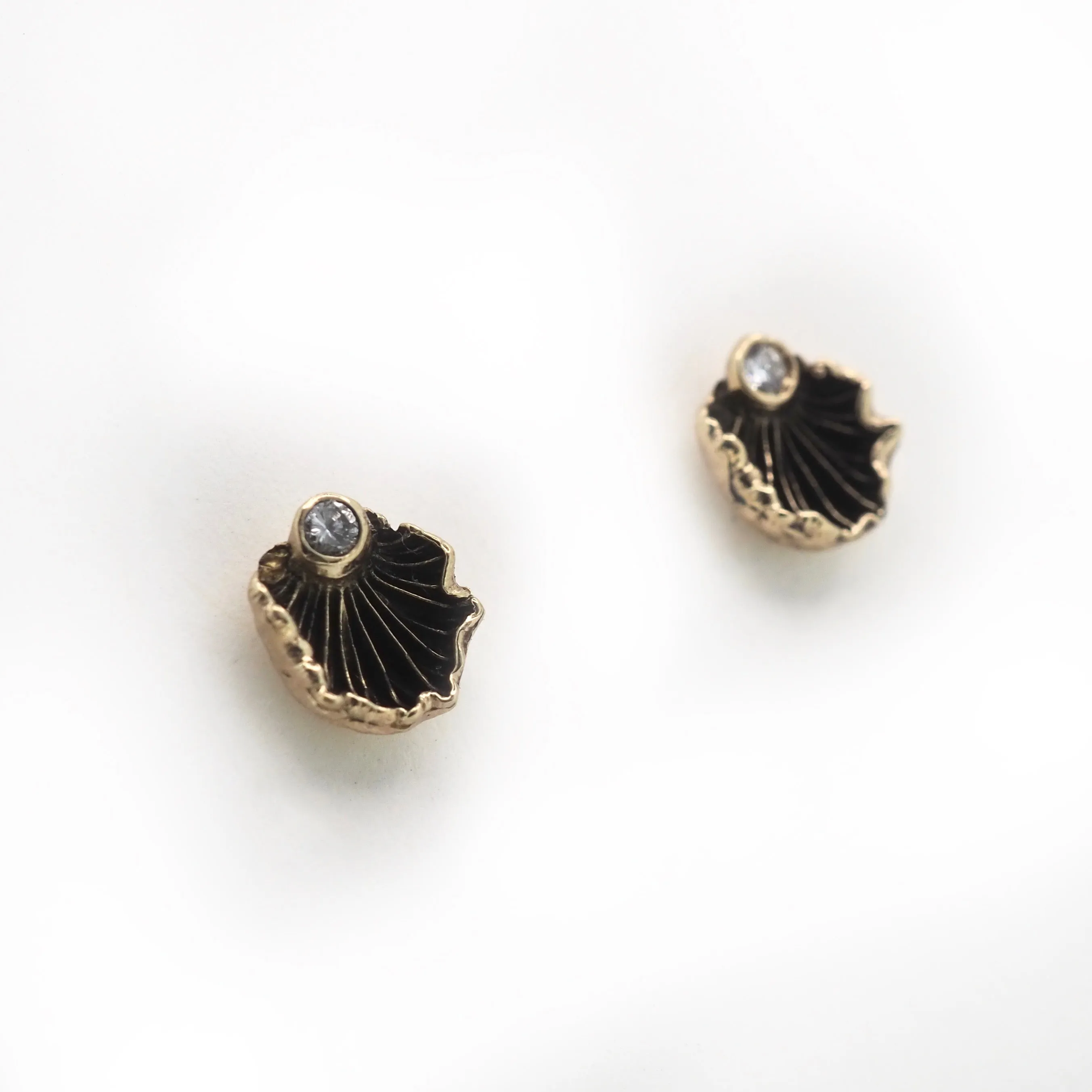 Oyster mushroom stud earrings