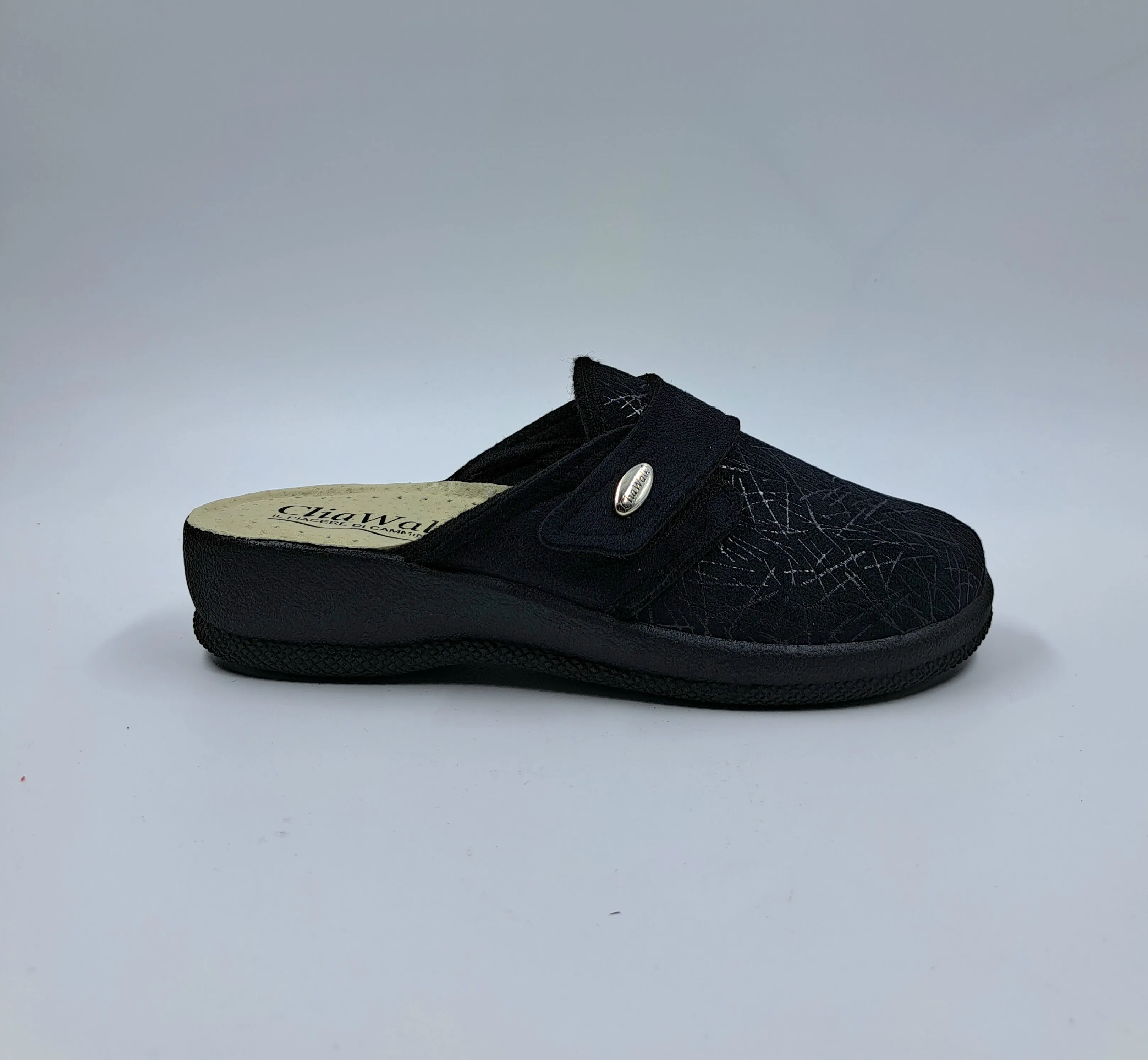 PANTOFOLE COMFORT TESSUTO NERO