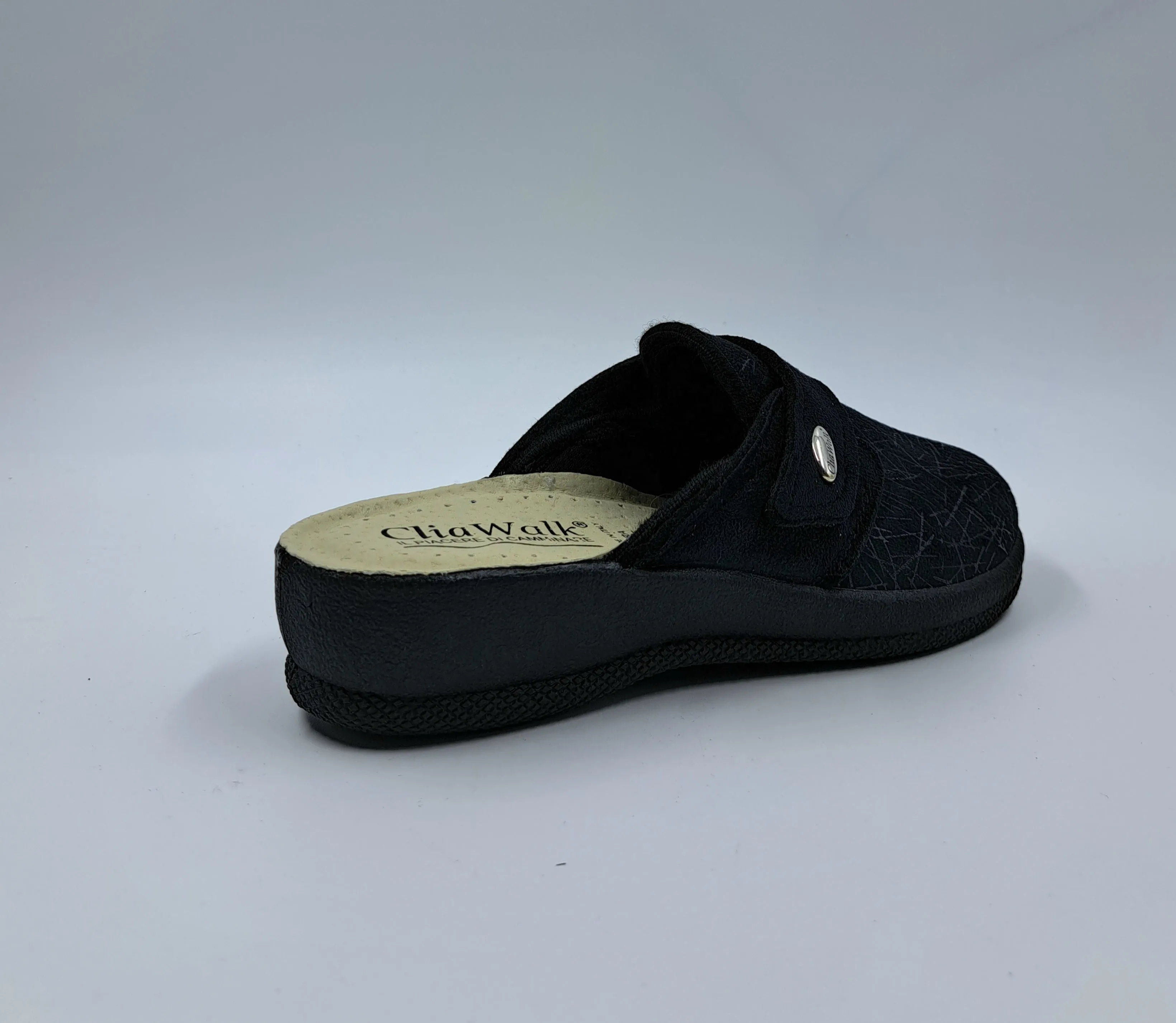 PANTOFOLE COMFORT TESSUTO NERO