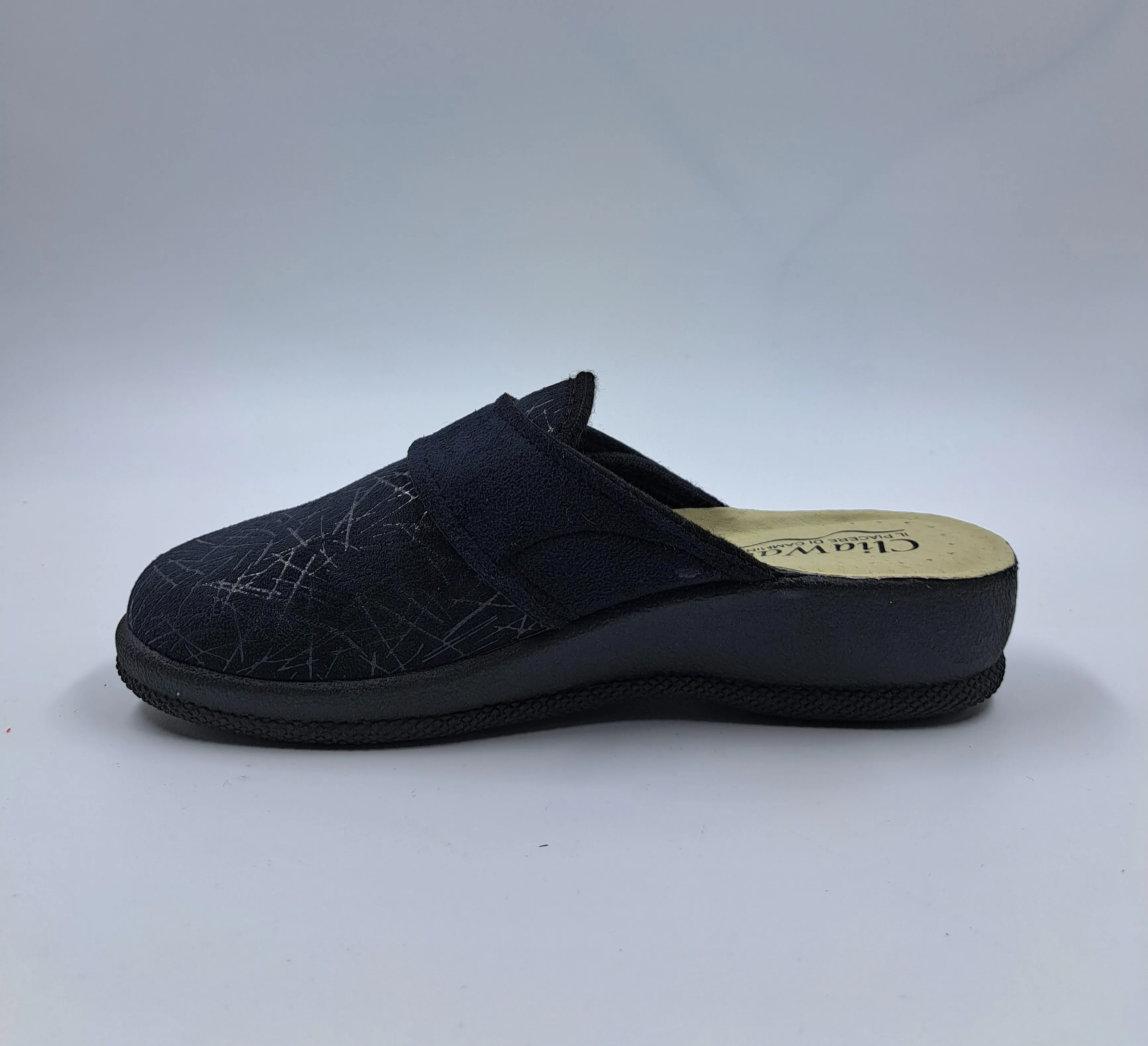 PANTOFOLE COMFORT TESSUTO NERO