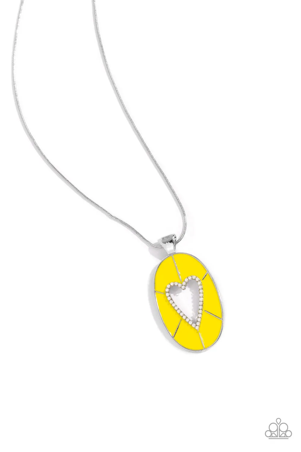 Paparazzi Airy Affection Yellow Necklace & Earring Set