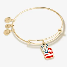 Peace Flag Patriotic Charm Bangle Bracelet