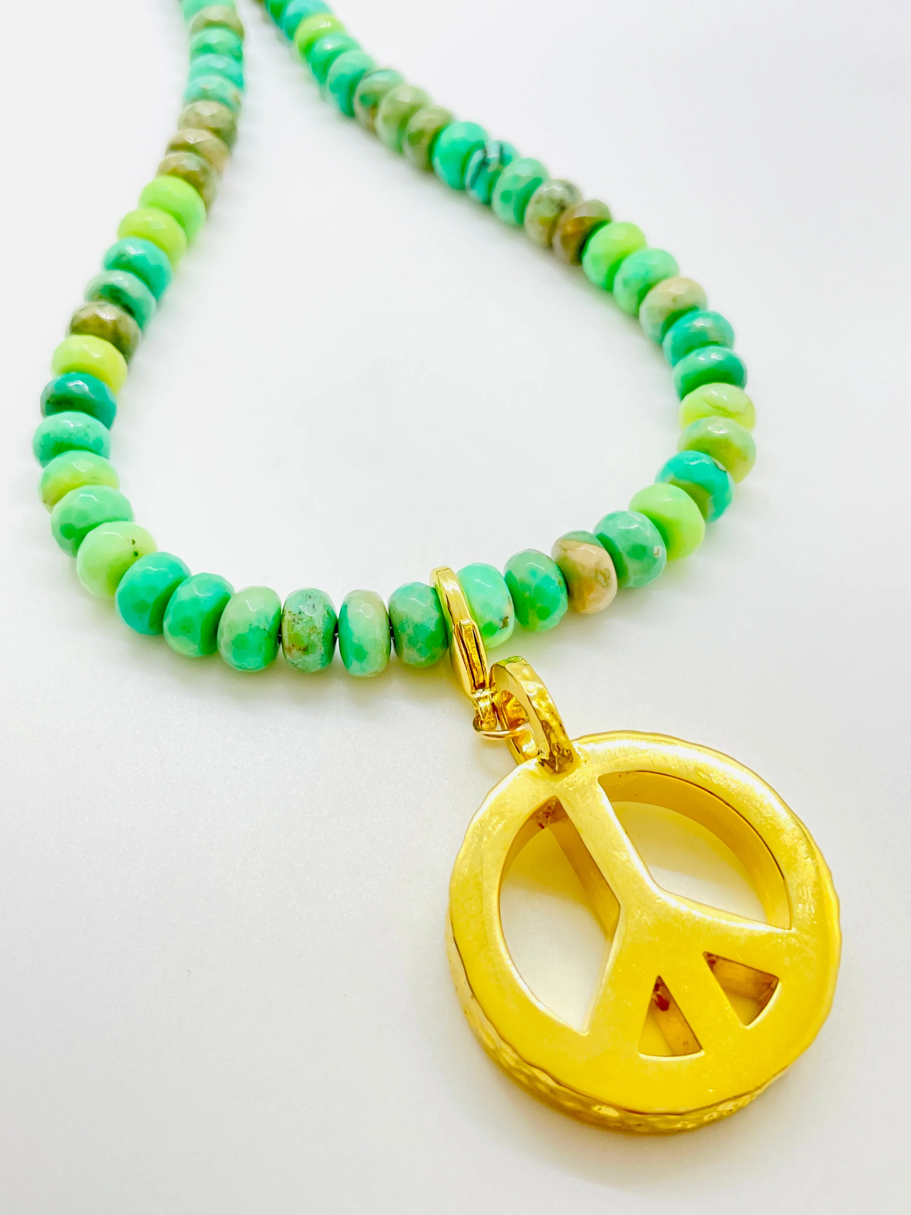 Peace Necklace with Crysophrase Beads