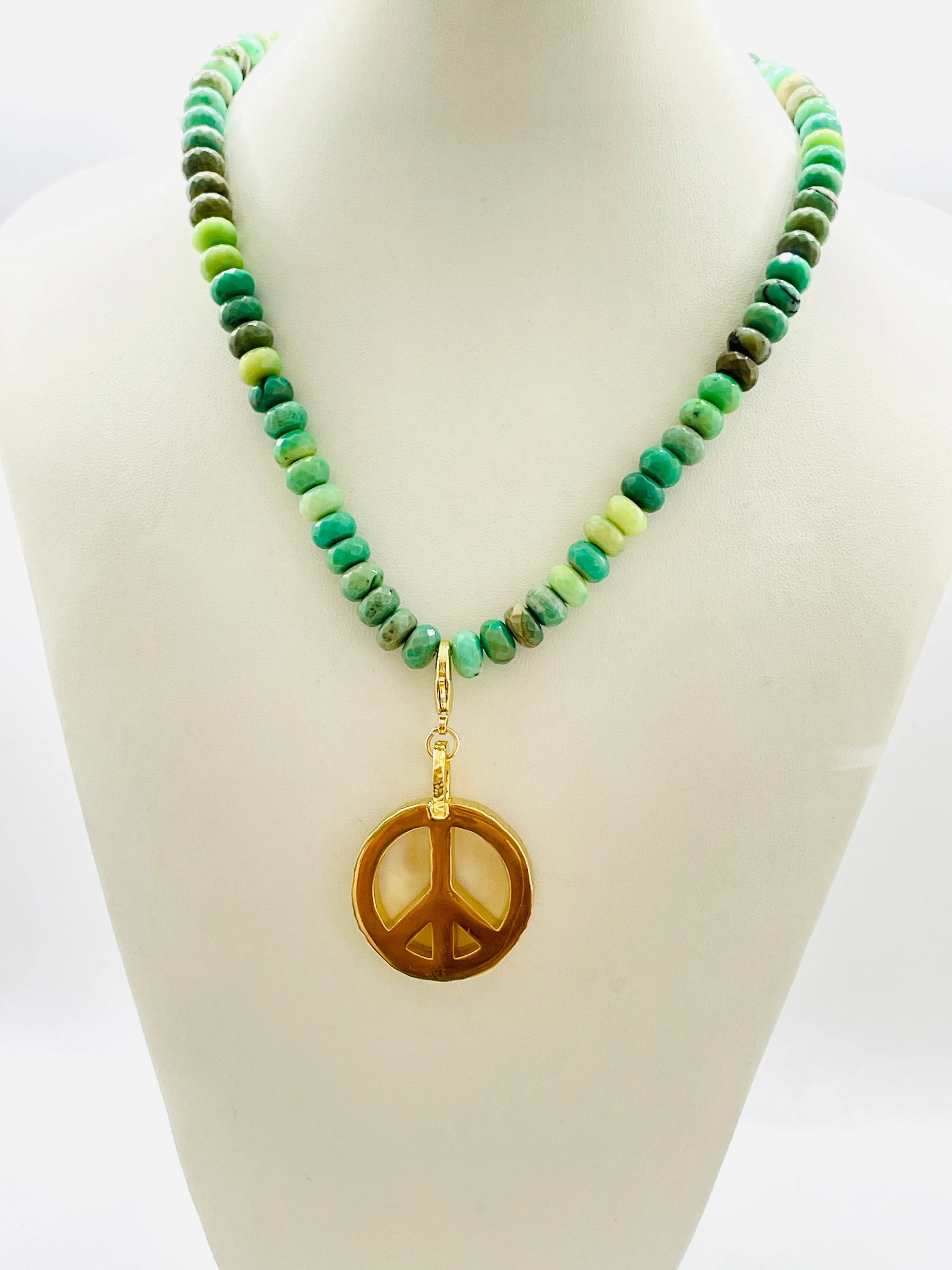 Peace Necklace with Crysophrase Beads