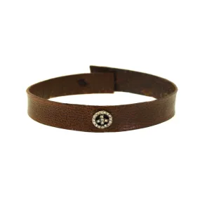 Peace Sign Leather Bracelet