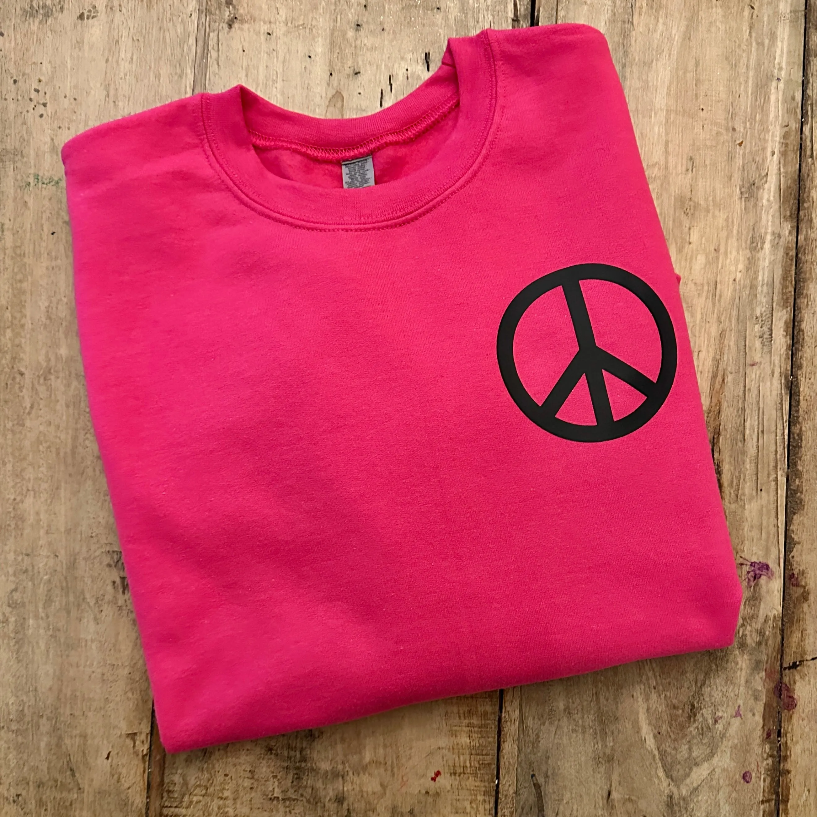 Peace Sign Pullover - Pink