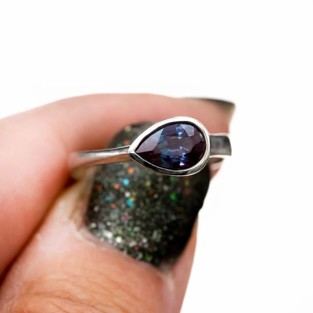 Pear Cut Lab Created Alexandrite Gemstone