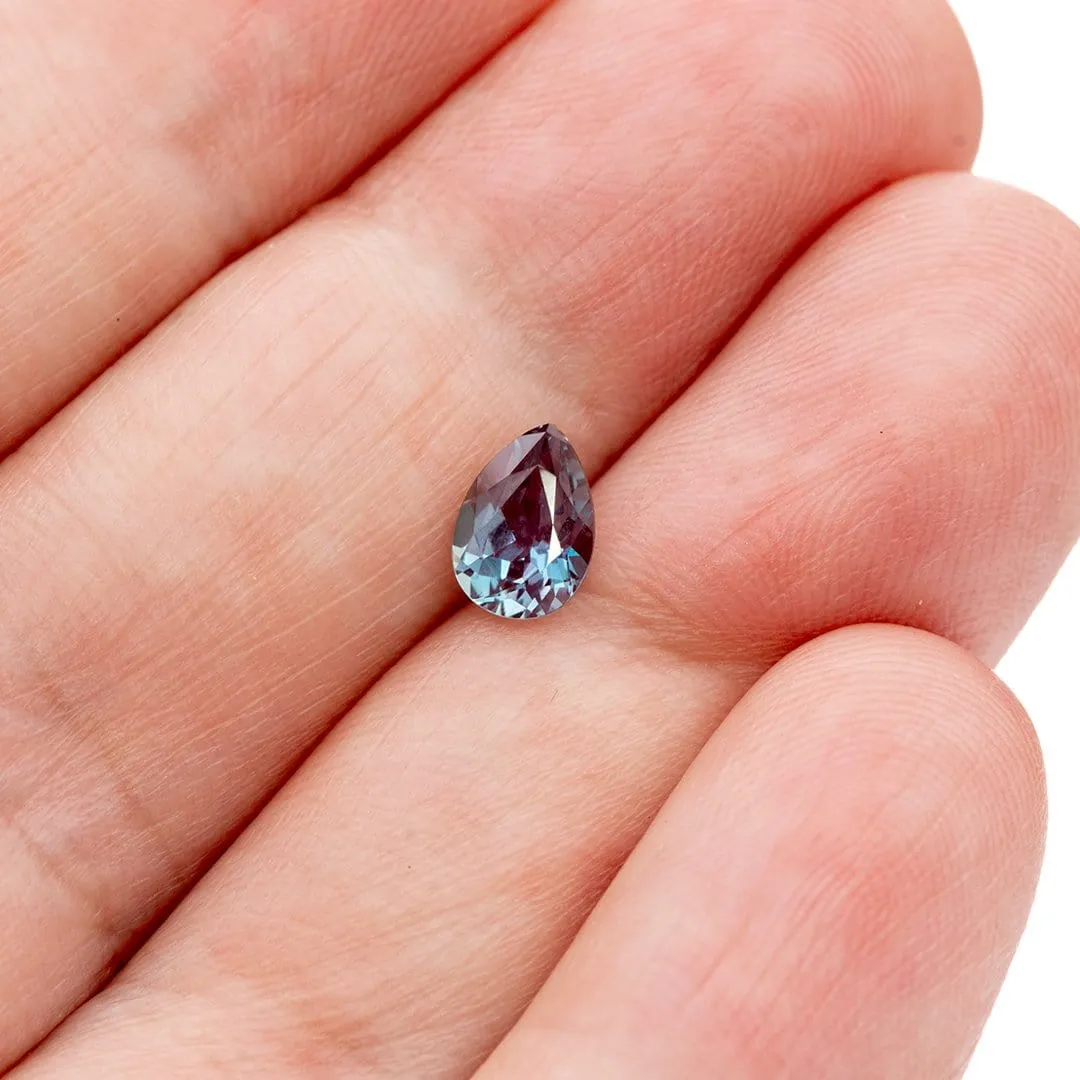 Pear Cut Lab Created Alexandrite Gemstone