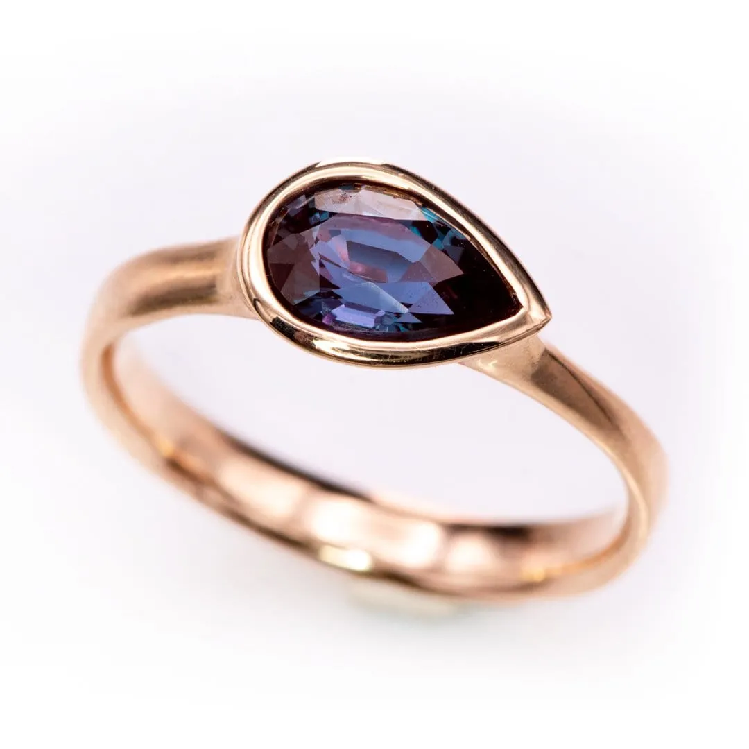 Pear Cut Lab Created Alexandrite Gemstone