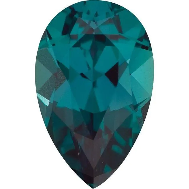 Pear Cut Lab Created Alexandrite Gemstone