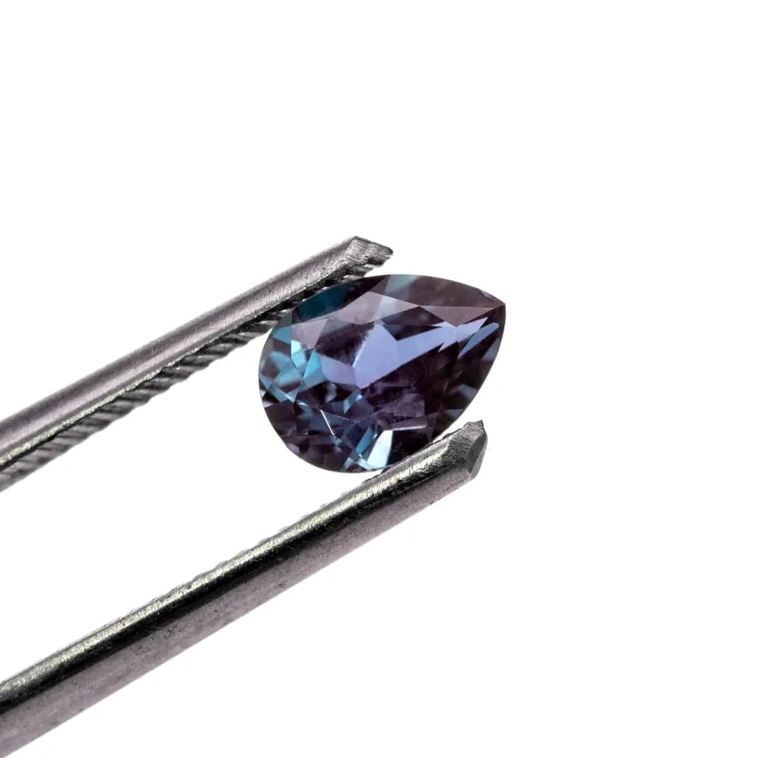 Pear Cut Lab Created Alexandrite Gemstone