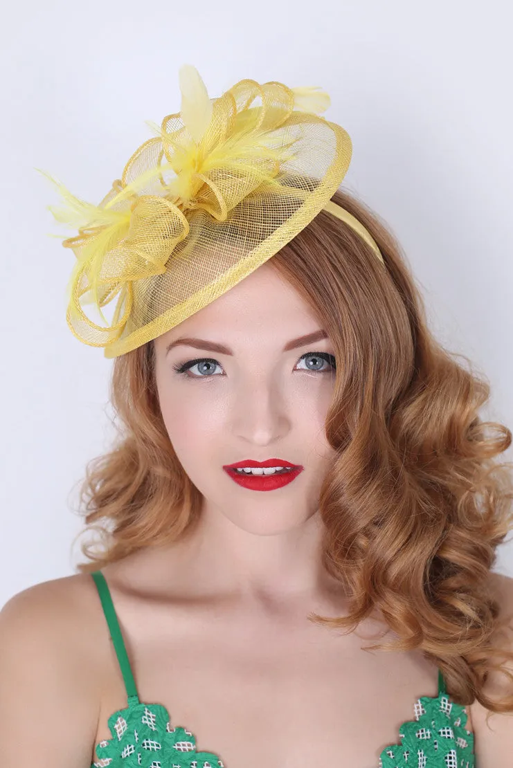 Penny Fascinator - Yellow