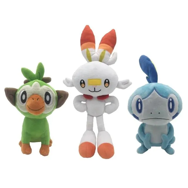 Pokemon Scorbunny Grookey Sobble Sirfetch'd Yamper Plush Toy Cute Animal Rabbit Lizard Monkey Stuffed Doll Gift For Children Kid