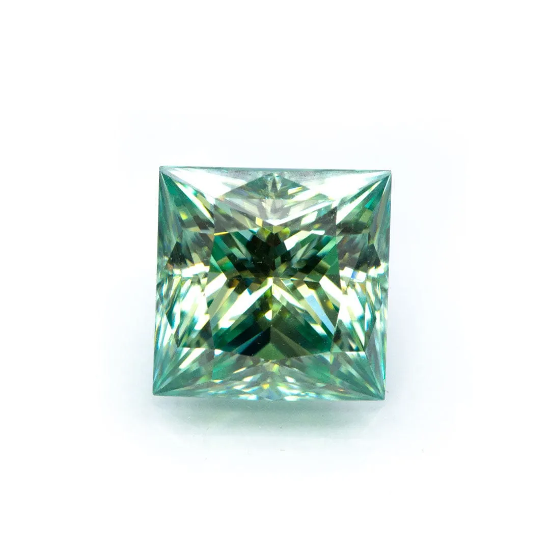 Princess-Cut Square Loose Teal Moissanite Stone