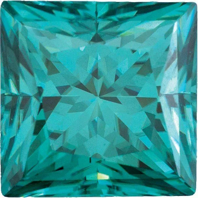 Princess-Cut Square Loose Teal Moissanite Stone