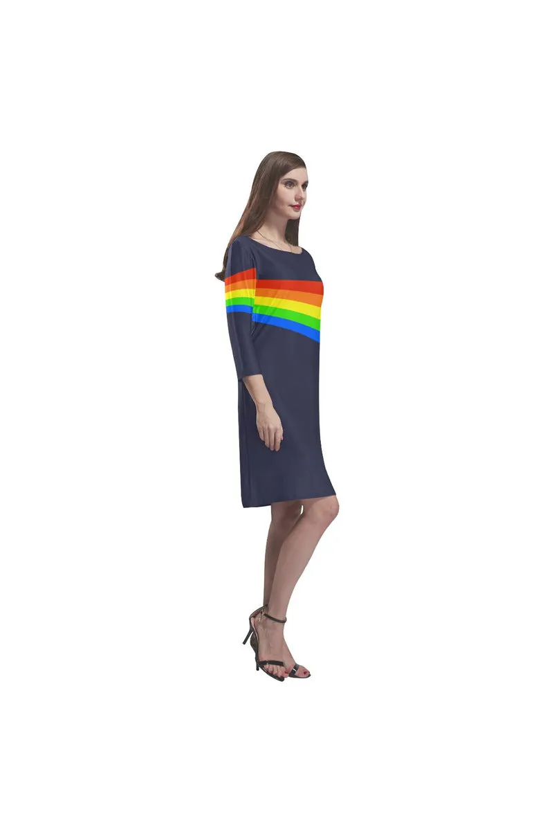 Prismatic Promises Rhea Loose Round Neck Dress