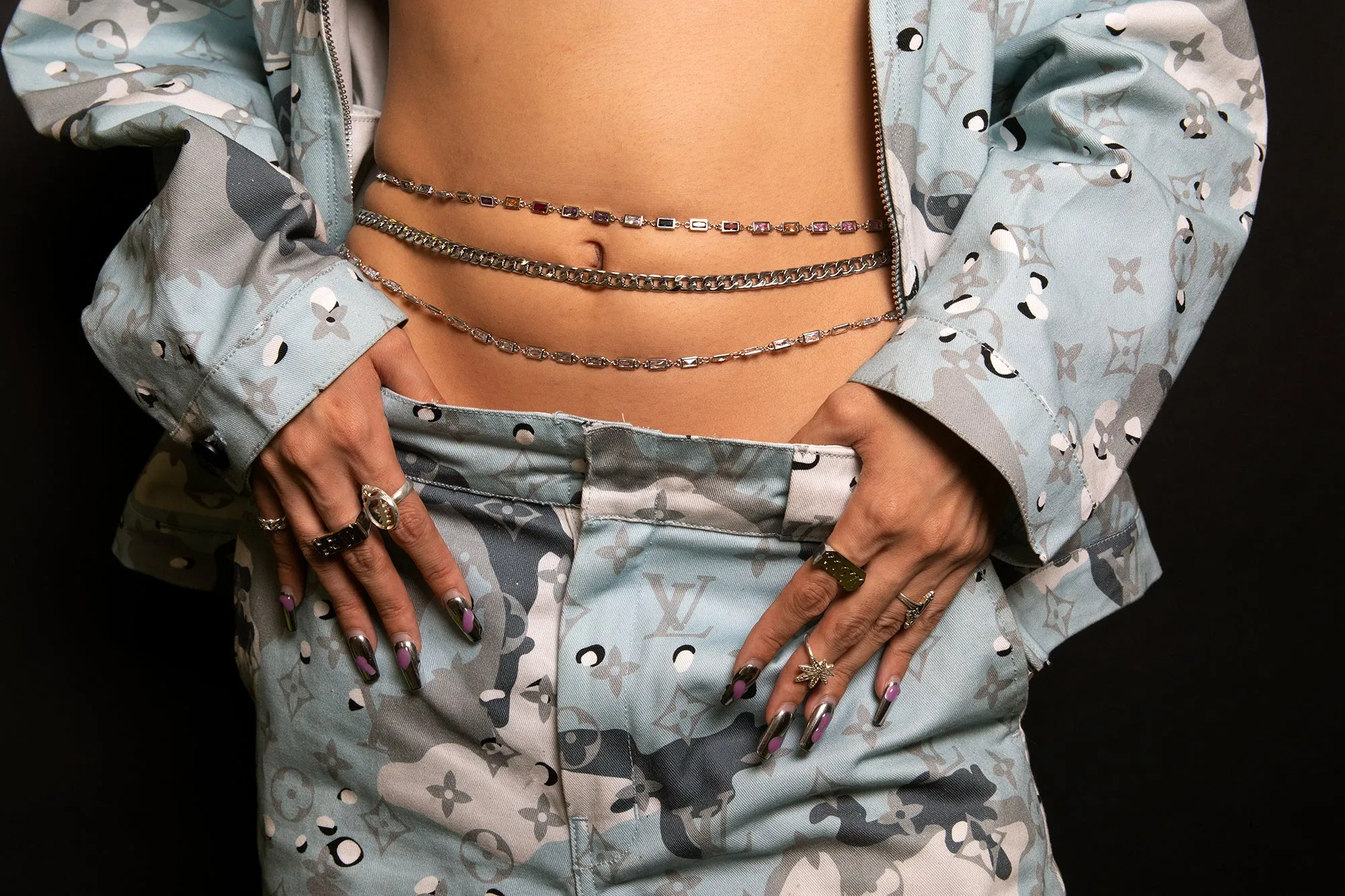 Rectangle Prism Belly Chain