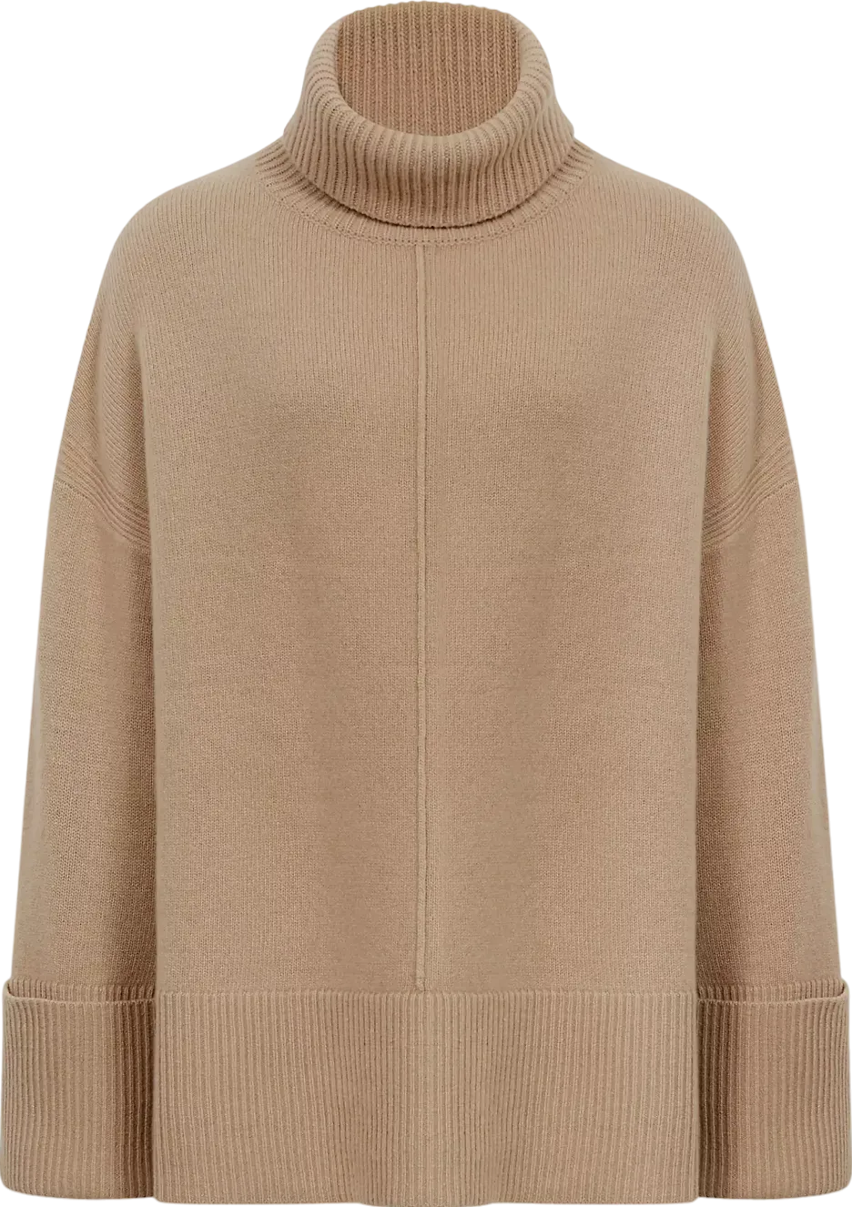 REISS Beige Sarah Roll Neck Cashmere Blend Jumper, Camel UK XS