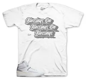 Retro 2 Cement Grey Shirt - Blessings - White