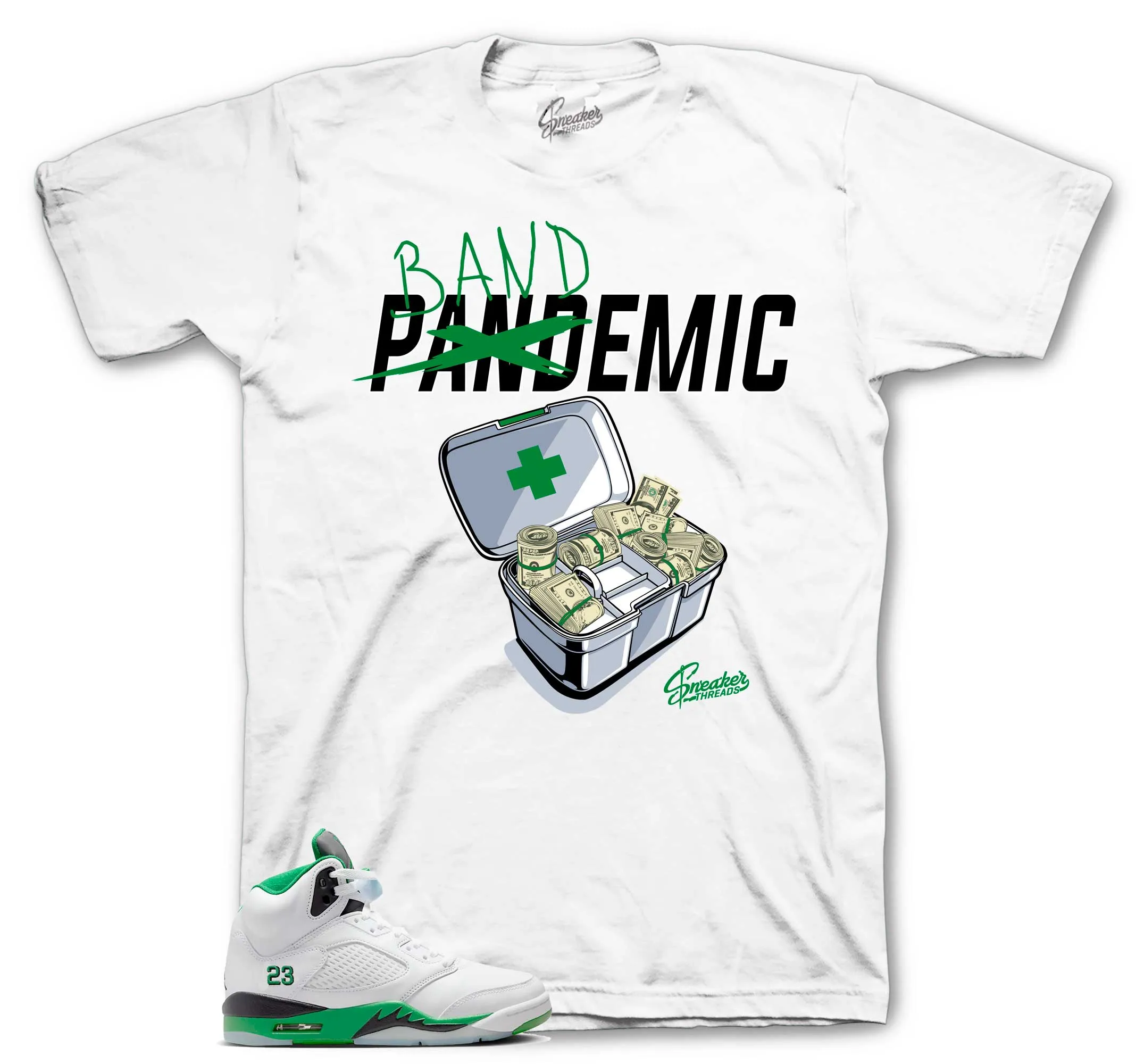 Retro 5 Lucky Green Bandemic Shirt