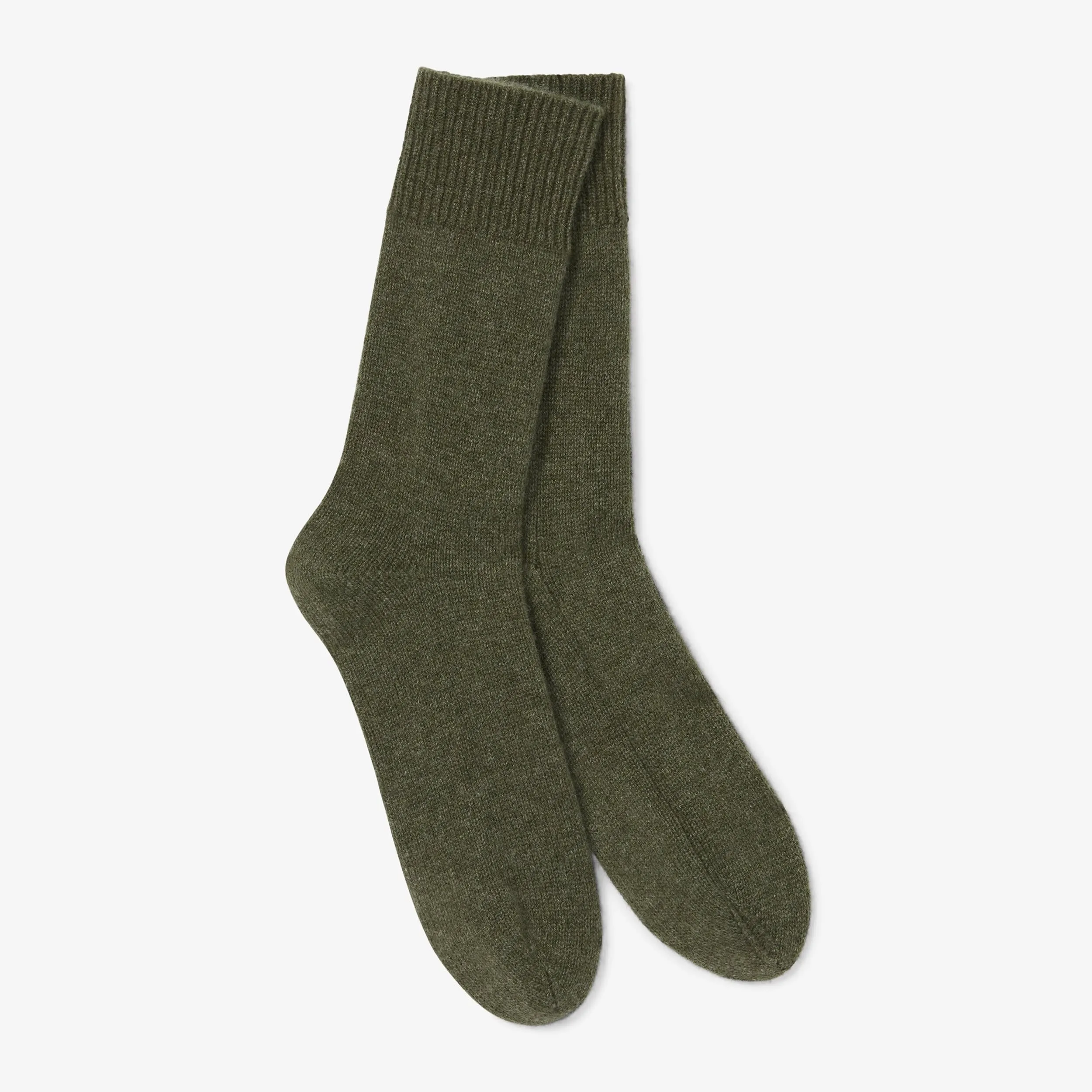 Ribbed Cashmere Socks :: Olive