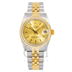 Rolex Lady-Datejust 68273 31MM Champagne Dial With Yellow Gold Jubilee Bracelet