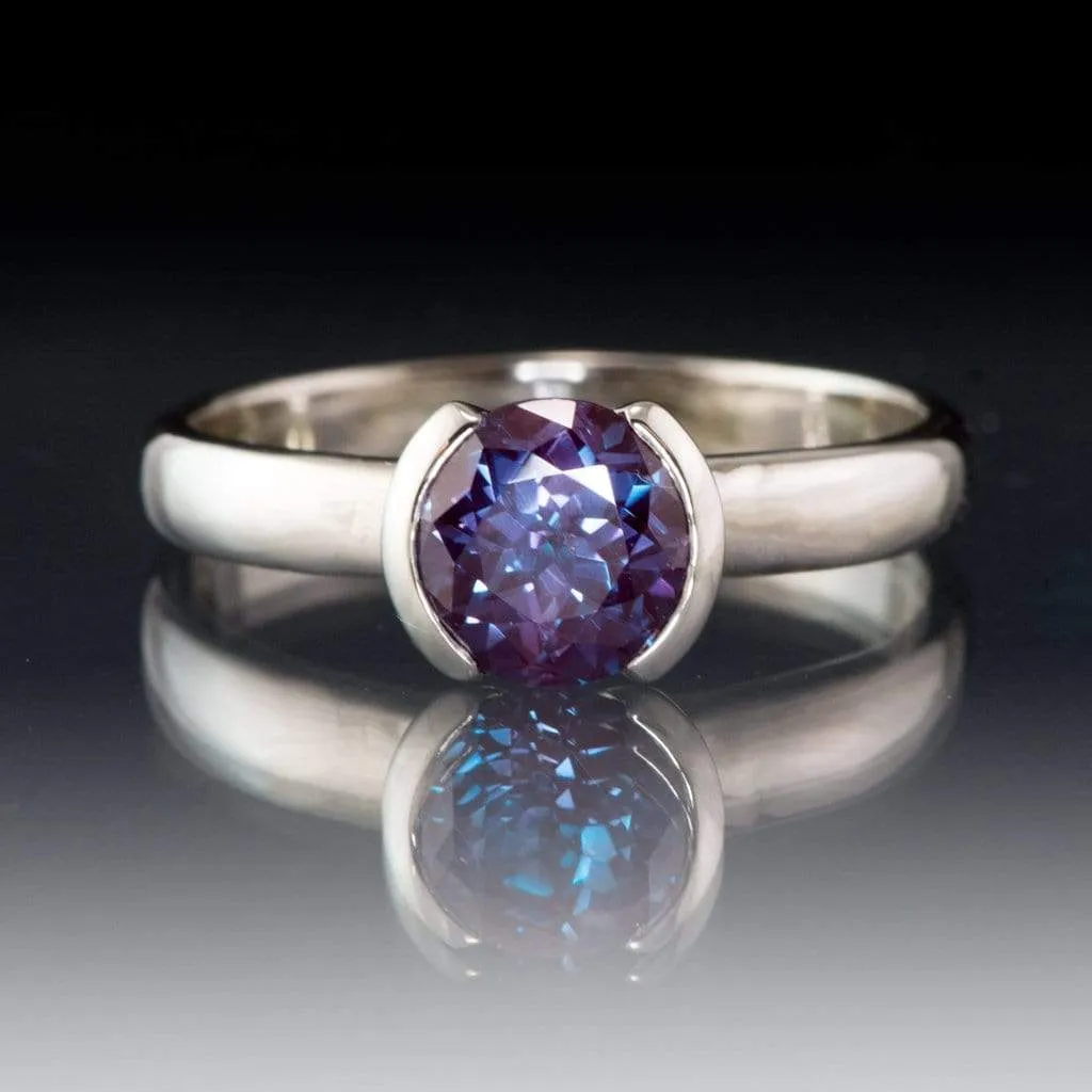 Round Cut Lab Created Alexandrite Gemstone