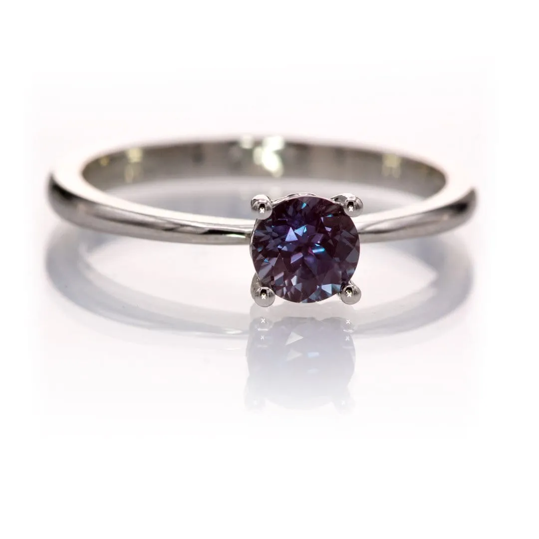 Round Cut Lab Created Alexandrite Gemstone