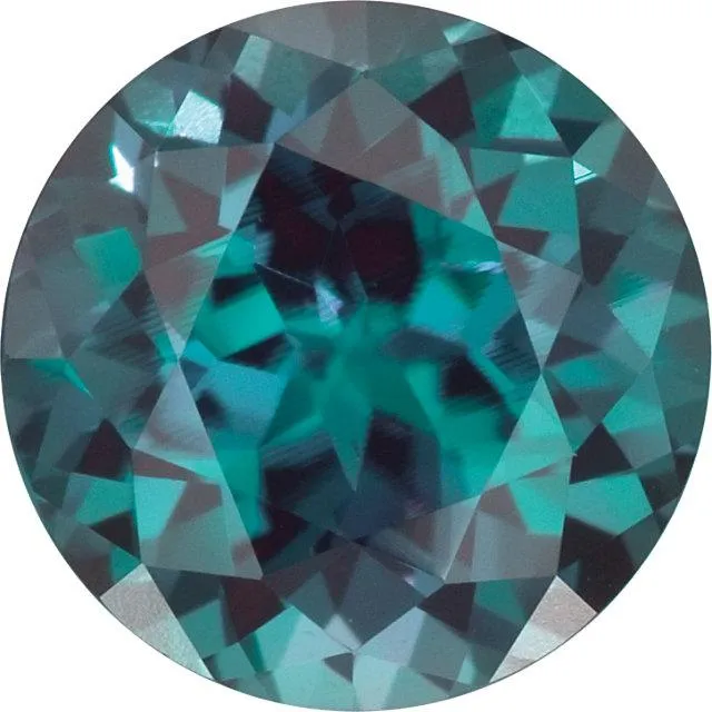 Round Cut Lab Created Alexandrite Gemstone