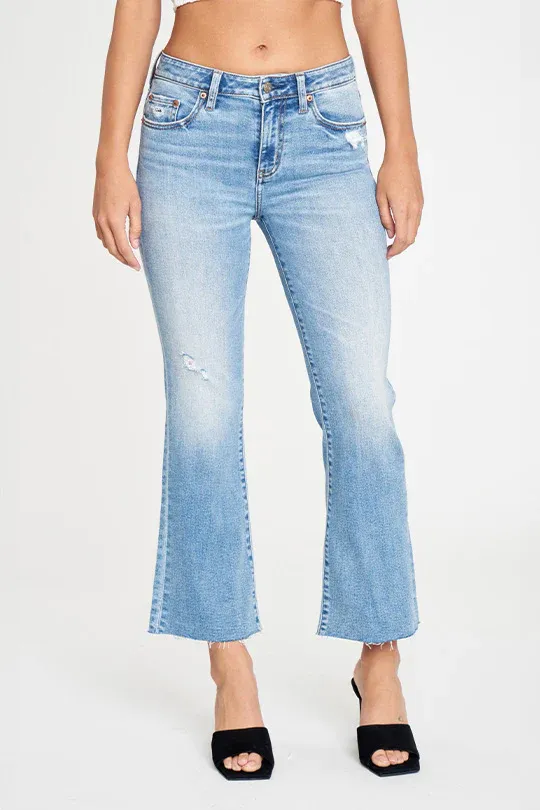 Runaway Low Rise Crop Flare Jean