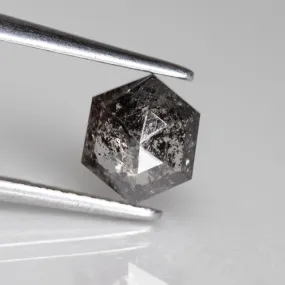 Salt & Pepper diamond | natural, hexagon cut 1.2 ct