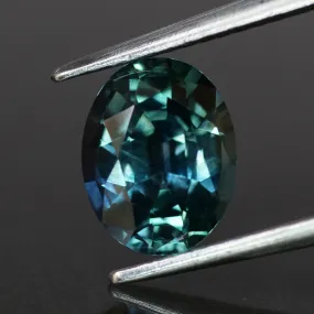 Sapphire | natural, teal color, oval cut *8x6.5 mm, 1.9ct