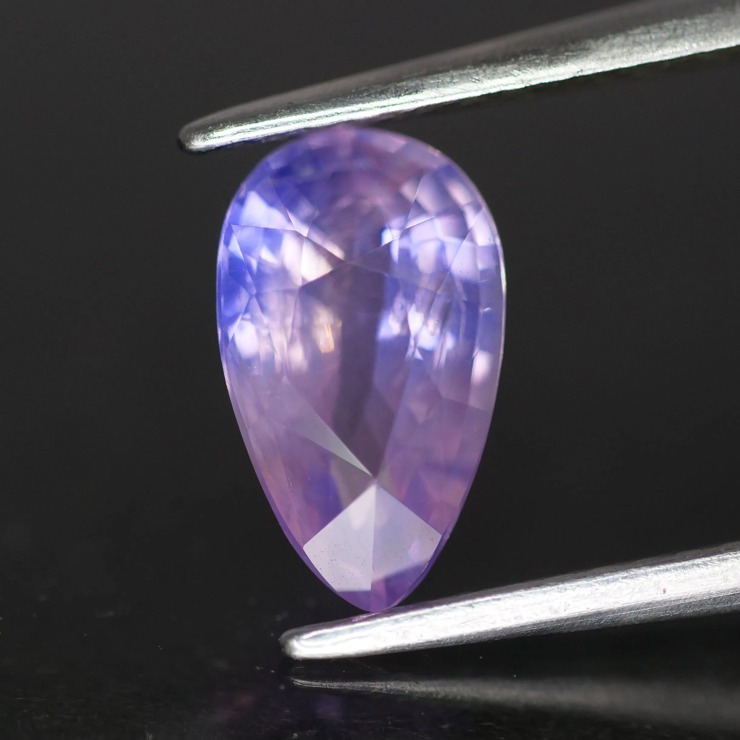 Sapphire opalescent | natural, mermaid pinkish purple, pear cut *8.5x5mm, VS 1.25ct