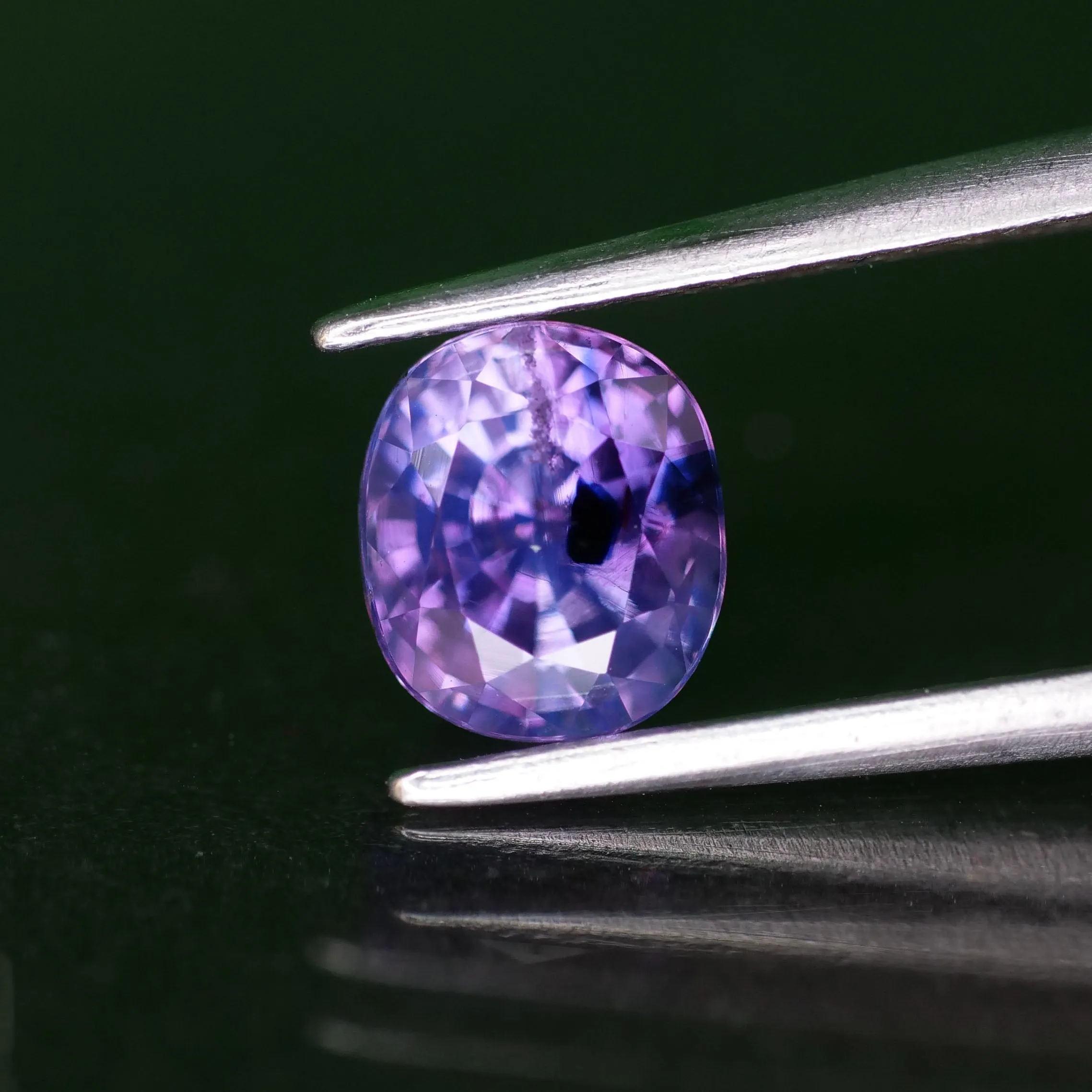 Sapphire opalescent | natural pinkish purple, cushion cut *6.3x5.5mm, VS *1.3ct