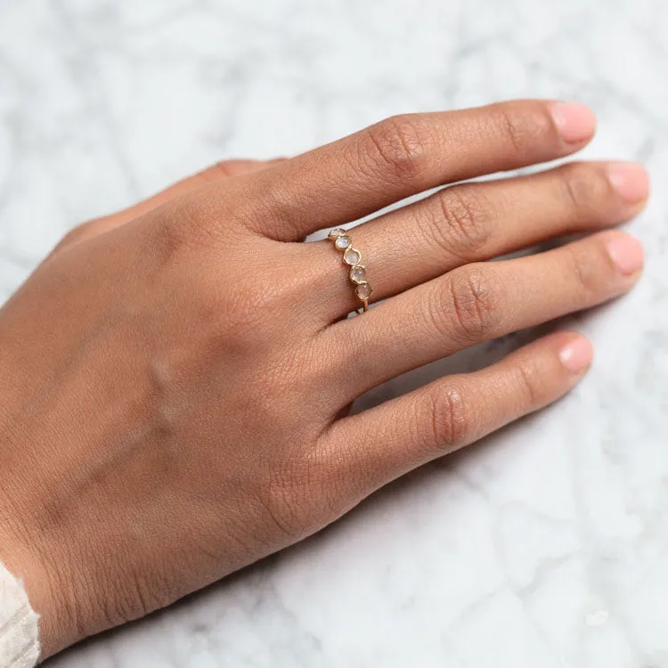 Solid Gold Organic Moonstone Ring