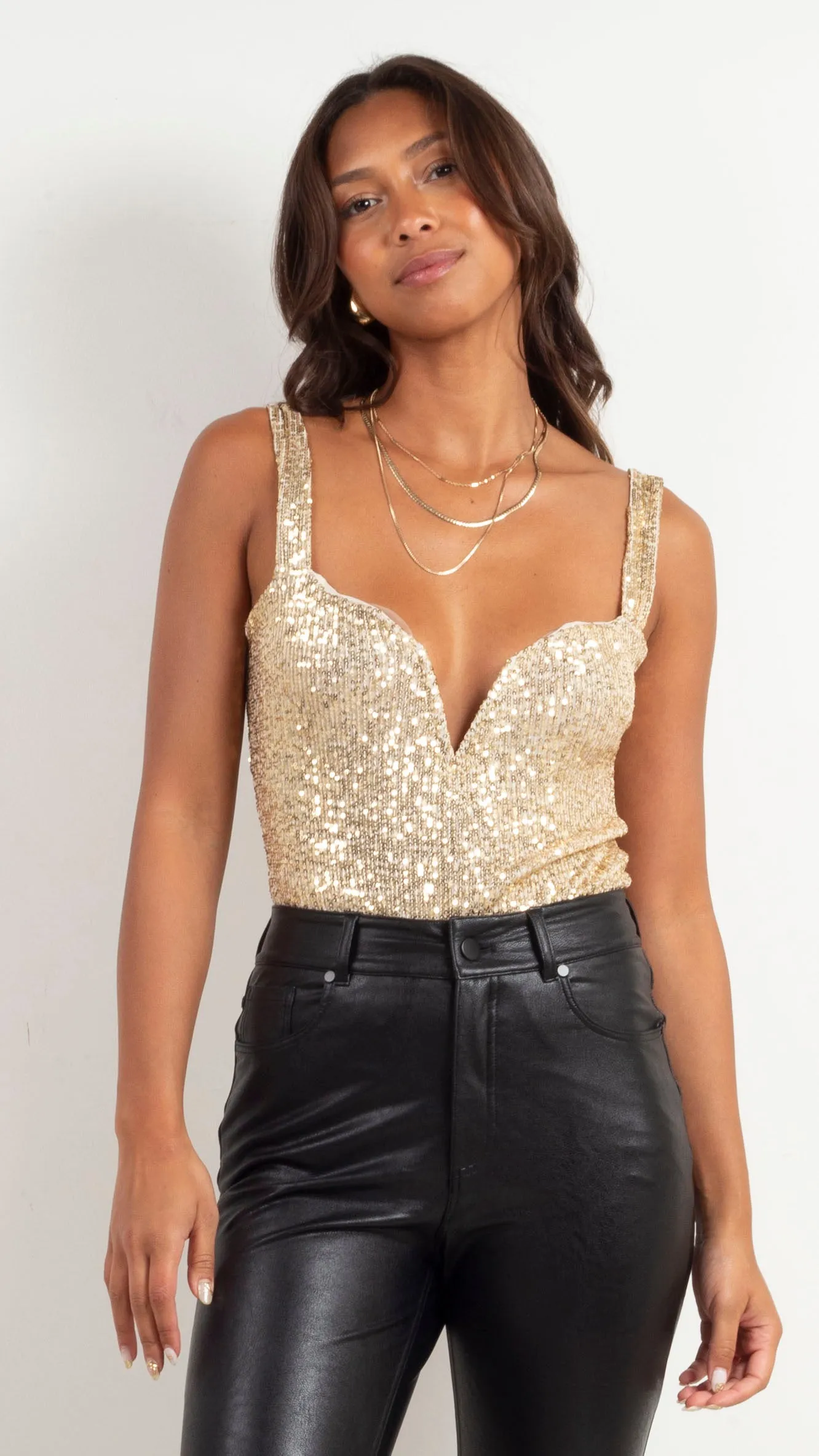 Sparks Fly Bodysuit - Gold