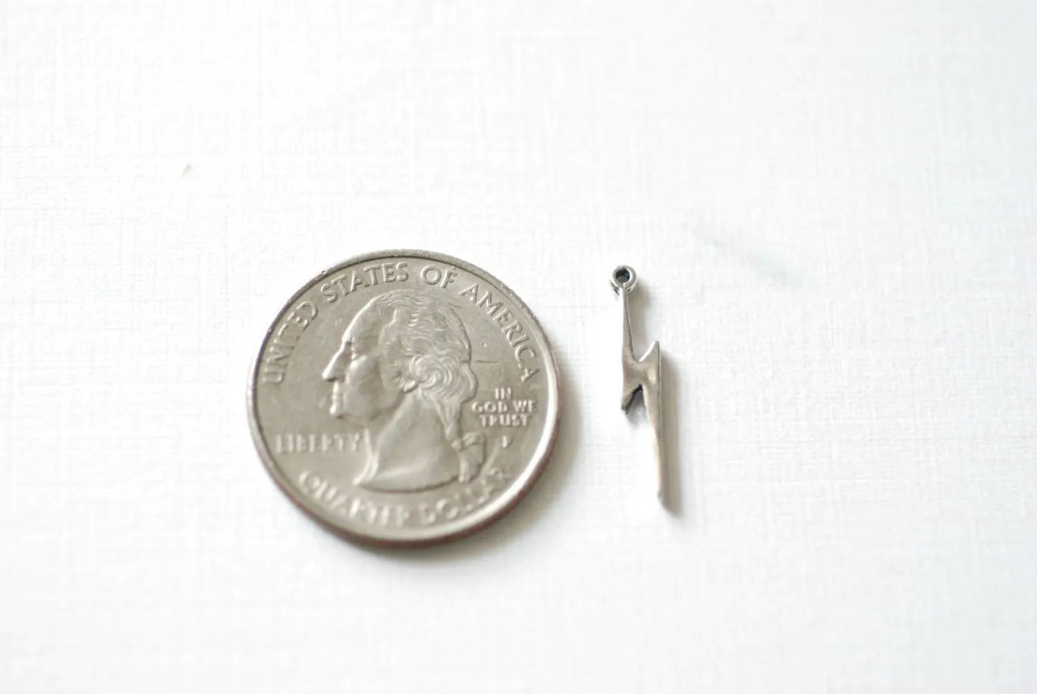 Sterling Silver lightning bolt Charm- 925 Sterling Silver, Silver Bolt Charm, Thunder Bolt Charm, Wholesale Charms Bulk Supply, 286