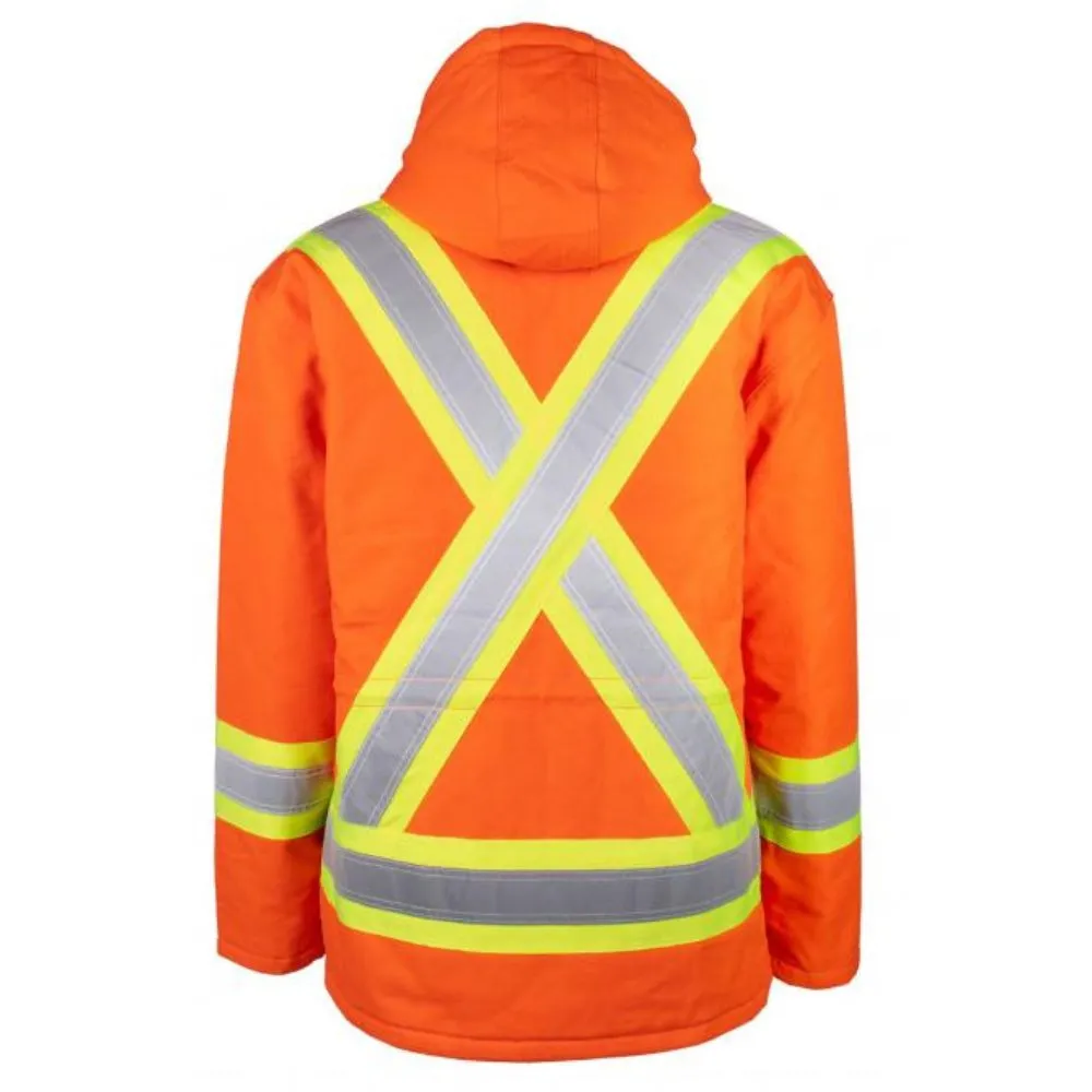 Terra Hi-VIS Men's Lined Winter Canvas Safety Parka 116568 - Orange