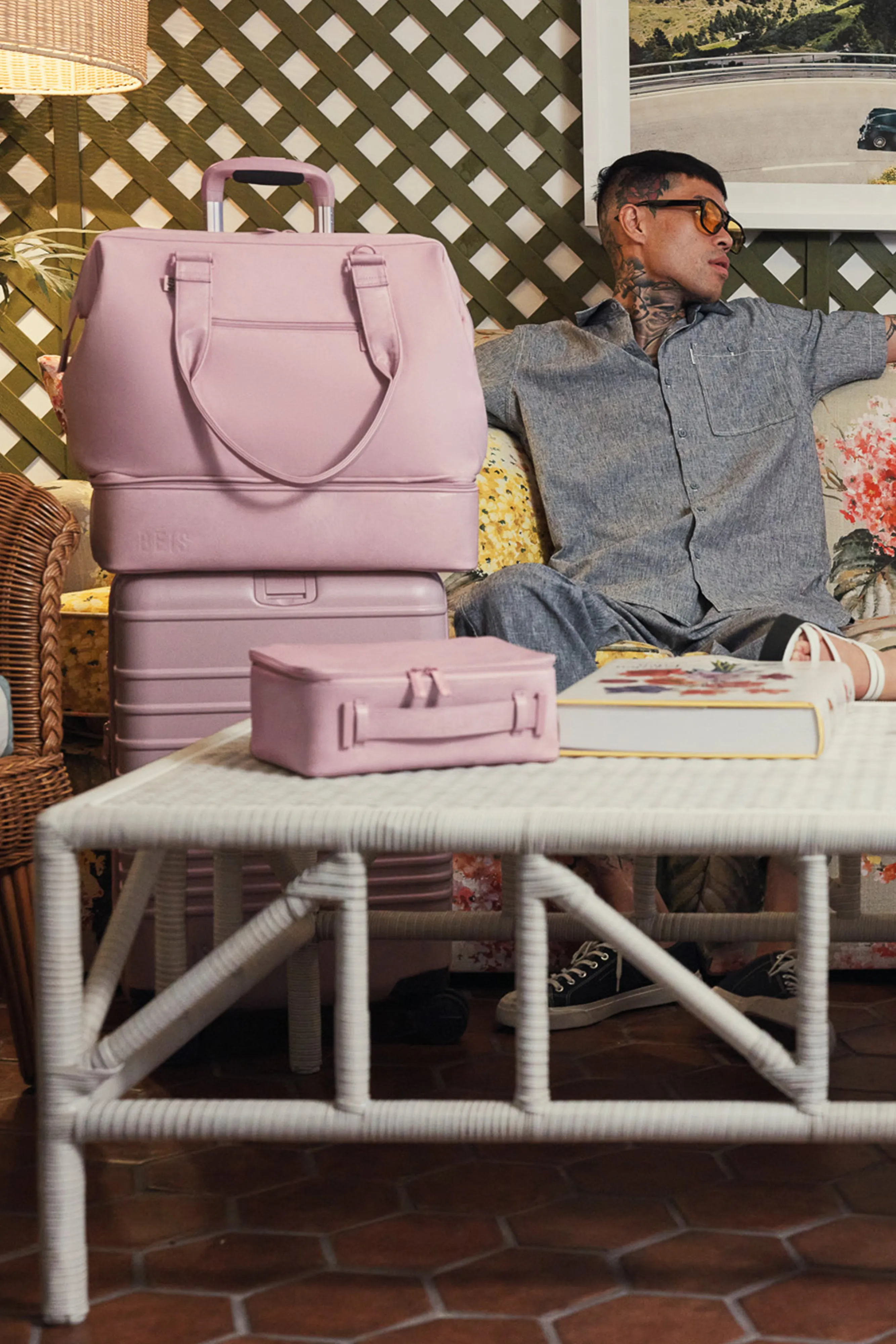 The Convertible Mini Weekender in Atlas Pink