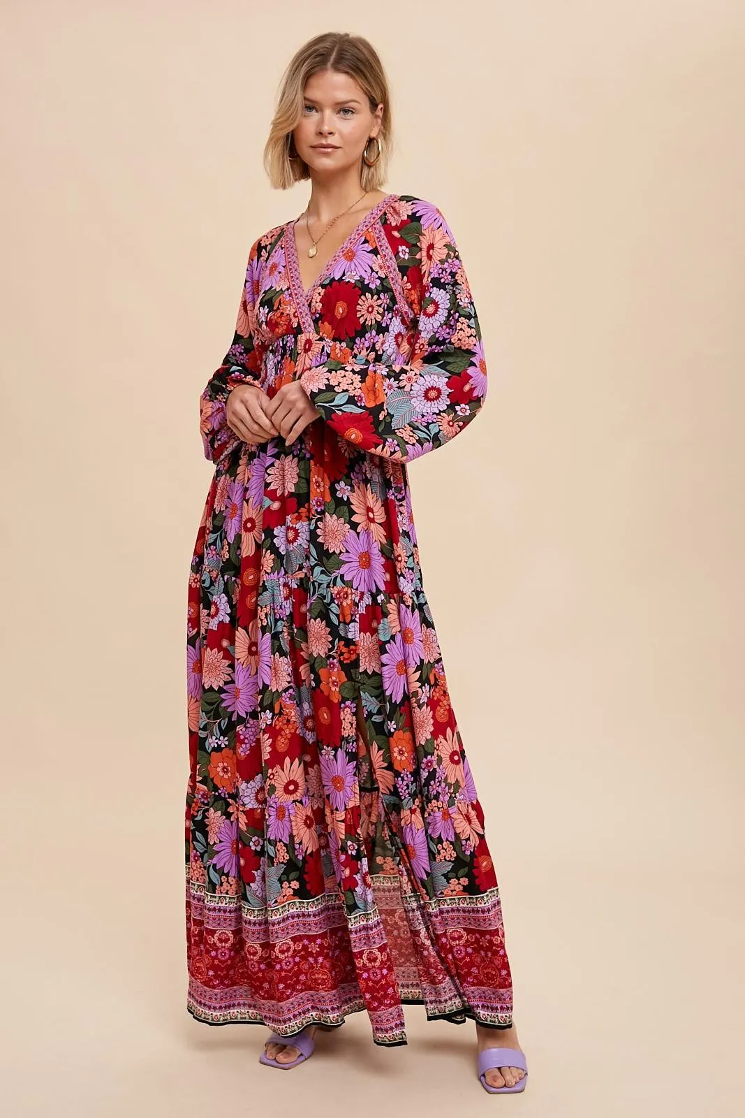 The Gilmore Floral Dress in Black Multi