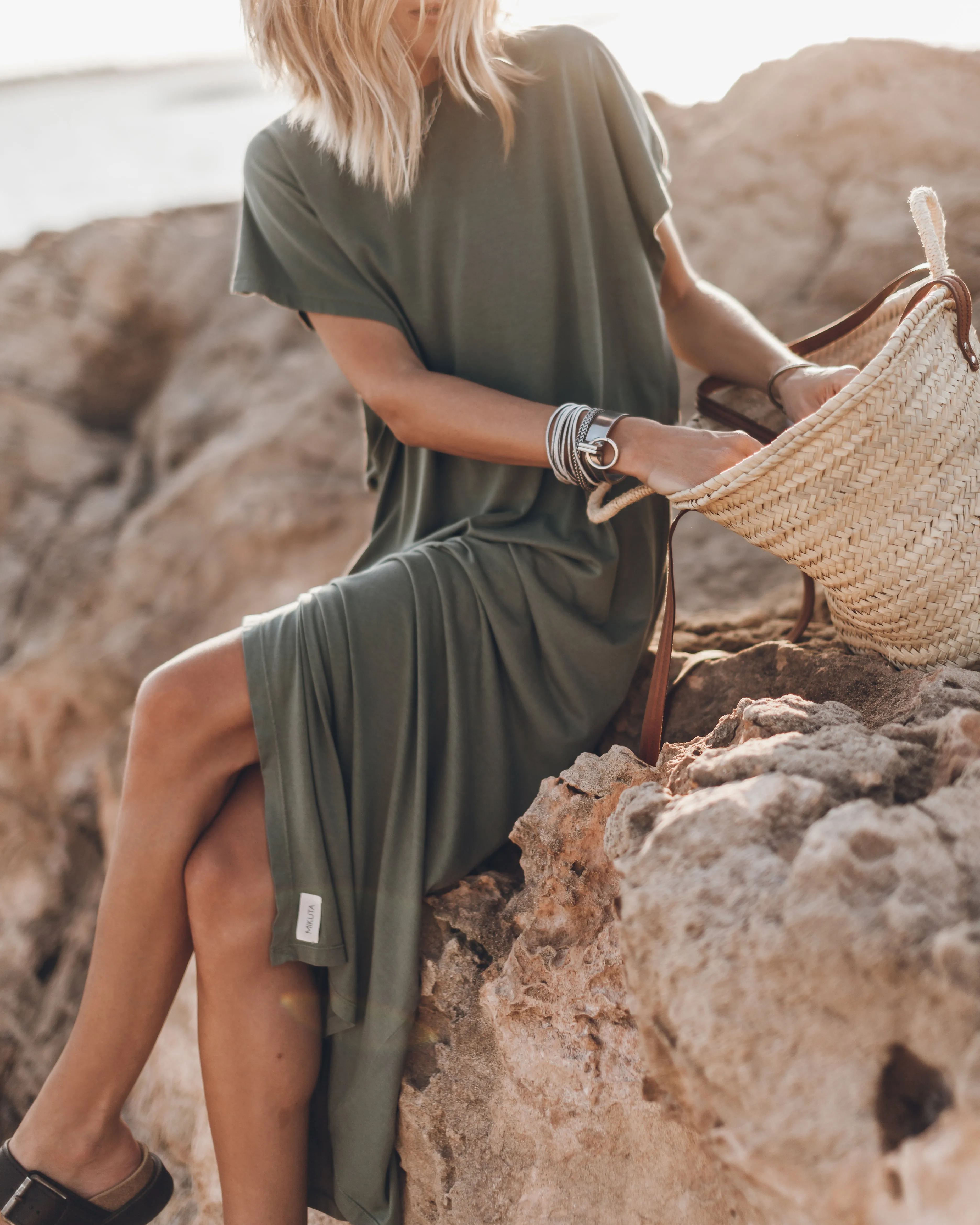 The Olive Long Batwing Dress