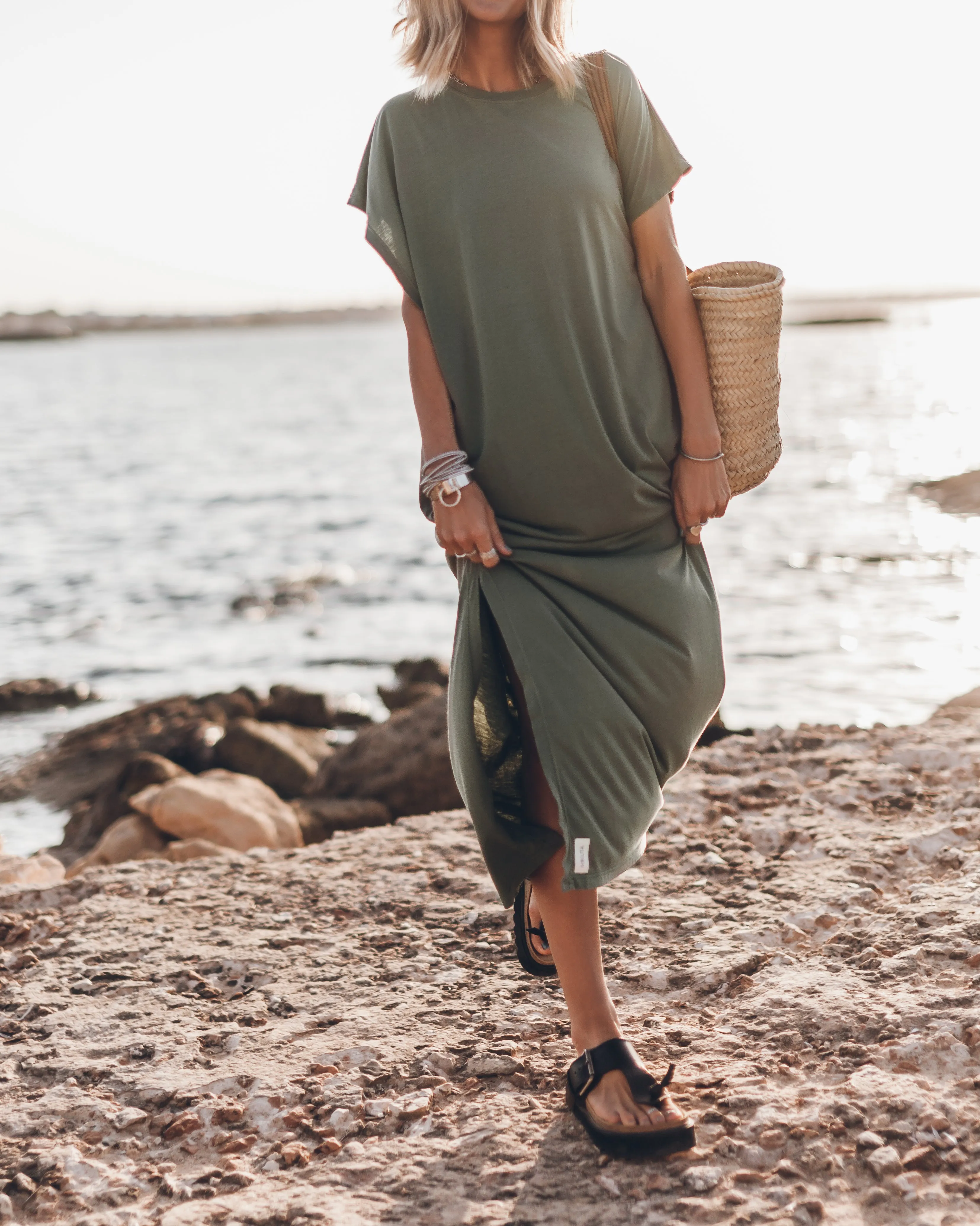 The Olive Long Batwing Dress