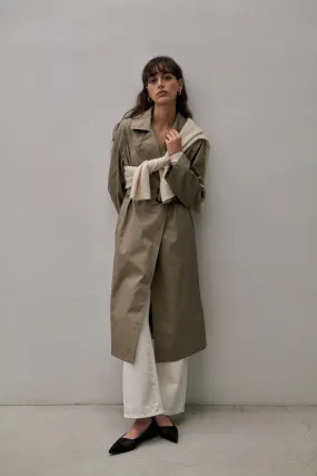 THE TAILORED TRENCH- SAGE GREEN