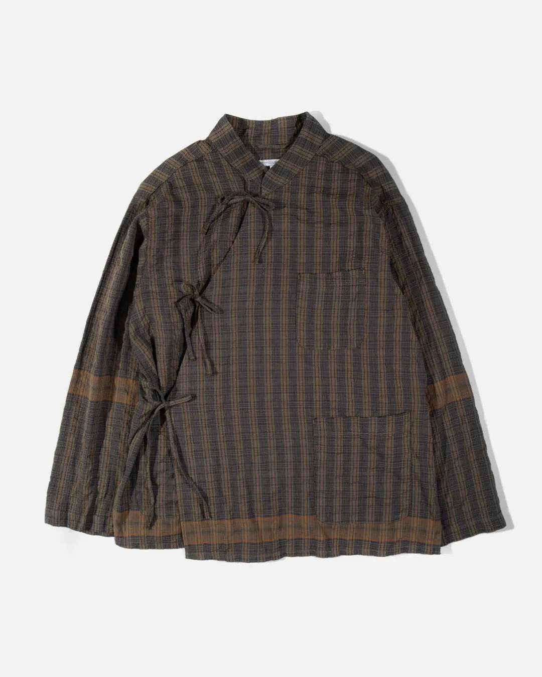 Tibet Shirt - Olive Seersucker