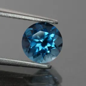 Topaz, teal blue, round cut VVS 6mm 0.85 ct