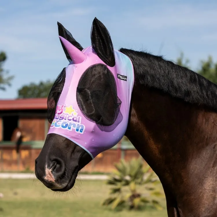 Unicorn Lycra Anti-Fly Mask with Ear Cover Net