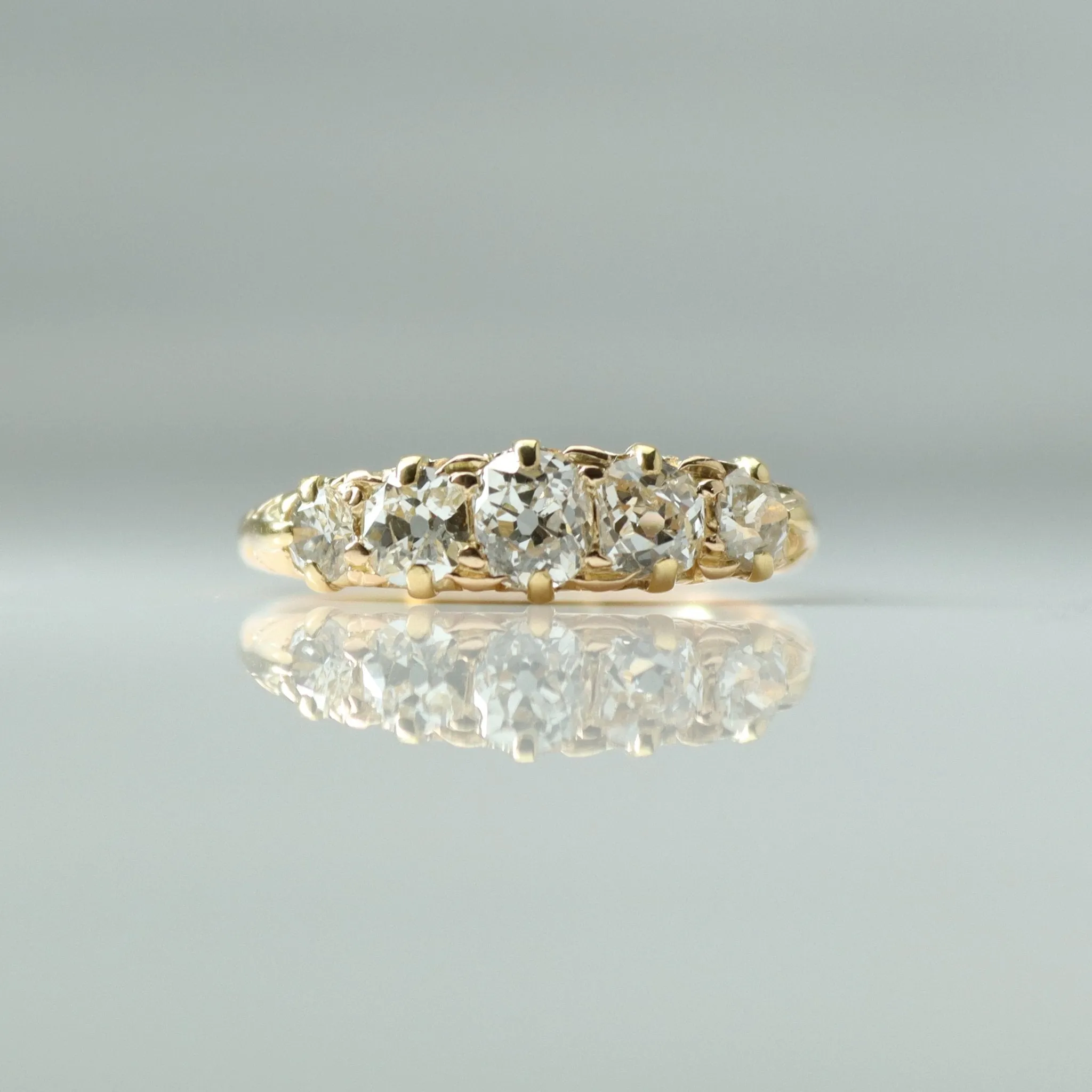 Victorian Yellow Gold Five Stone Diamond Ring